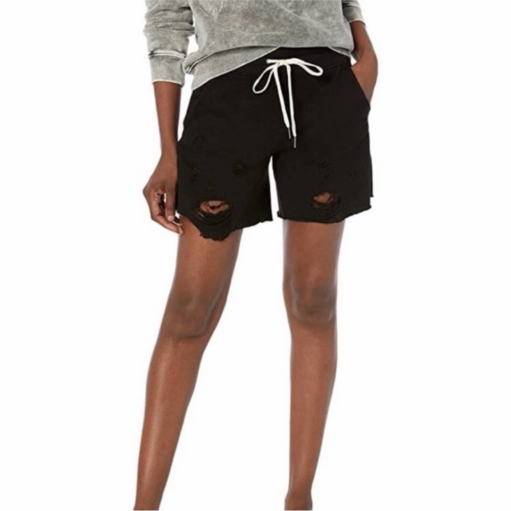 n: philanthropy Coco Distressed Sweat Shorts In Vintage Black Size Medium Womens